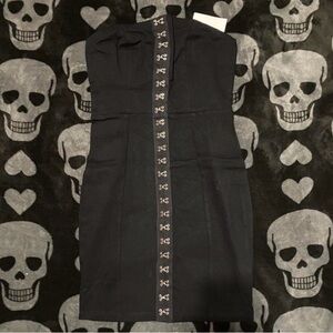 Gothic Black Strapless Dress